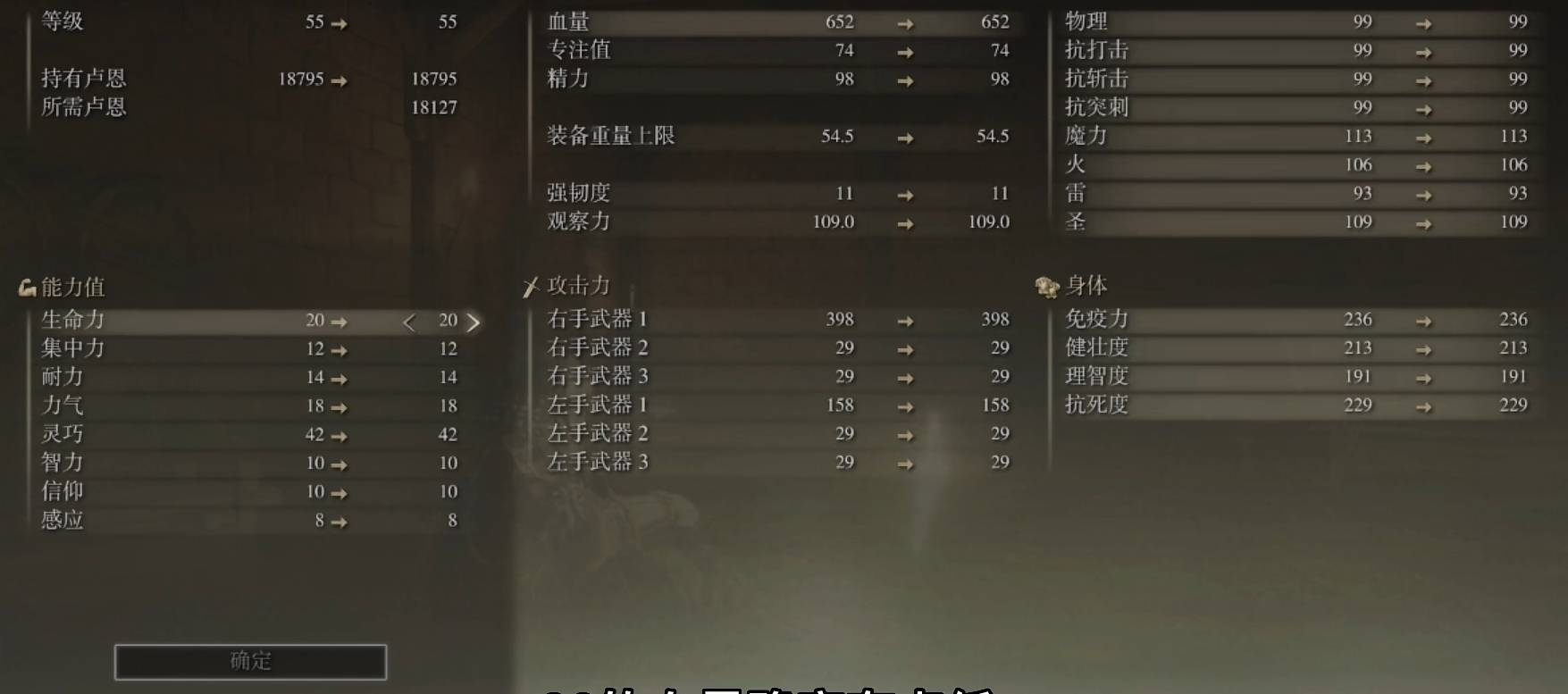法术：智力：前期刺剑后期二十翻滚配合辉石